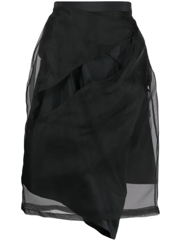Undercover high waisted Asymmetric Tulle Skirt Black FARFETCH CA