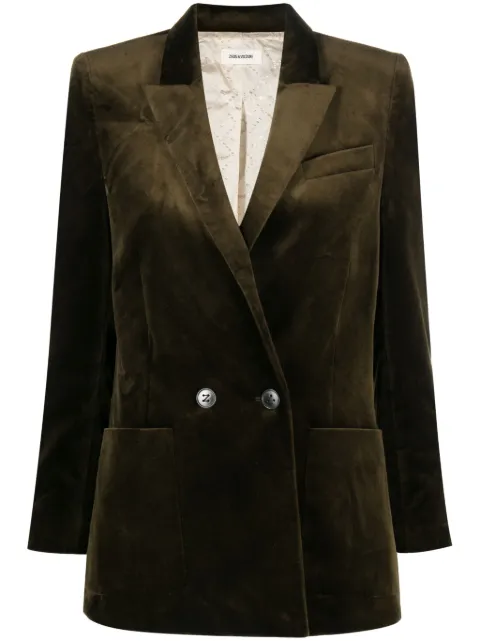Zadig&Voltaire double-breasted velvet blazer