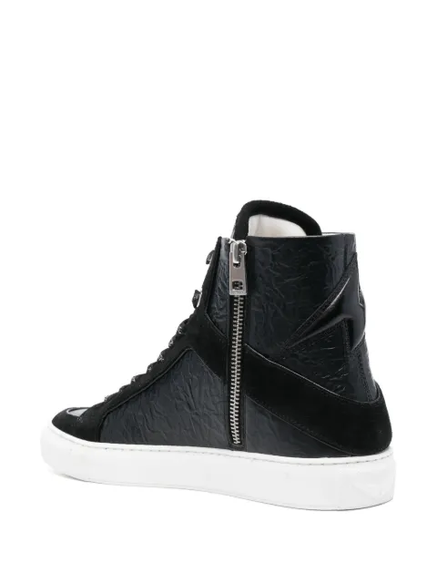 Zadig&Voltaire High Lash crinkled-finish leather sneakers SWSN00431 - 2