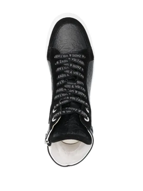 Zadig&Voltaire High Lash crinkled-finish leather sneakers SWSN00431 - 3