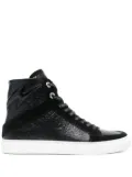 Zadig&Voltaire High Lash crinkled-finish leather sneakers - Black