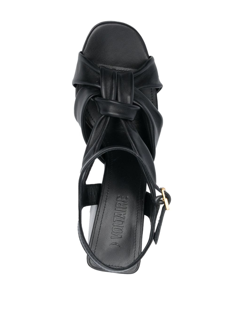 Shop Zadig & Voltaire Forget Me Knot Leather Sandals In Black
