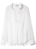 Zadig&Voltaire gathered-detail satin-weave blouse - White