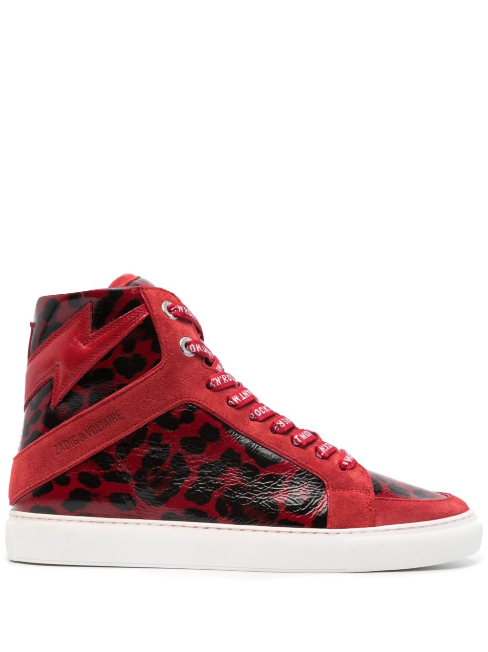 Shop Zadig & Voltaire Zv1747 High Flash Panelled Sneakers In Rot