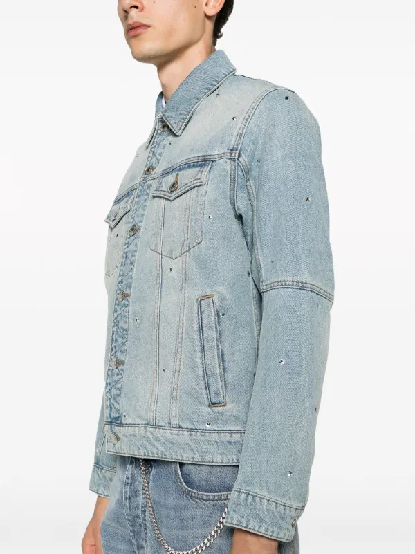 Zadig&Voltaire Kasy spread-collar Crystal Denim Jacket | Blue