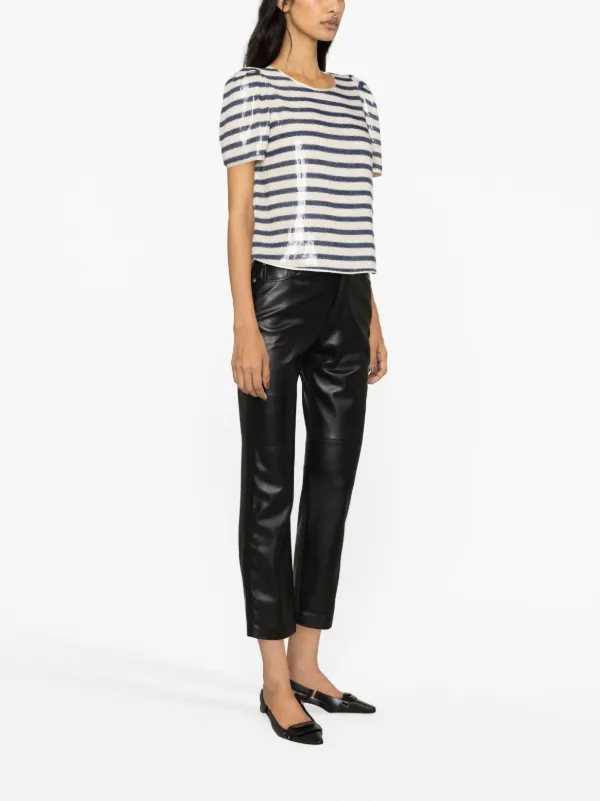 Zadig Voltaire Striped sequin embellished Top Neutrals FARFETCH UK