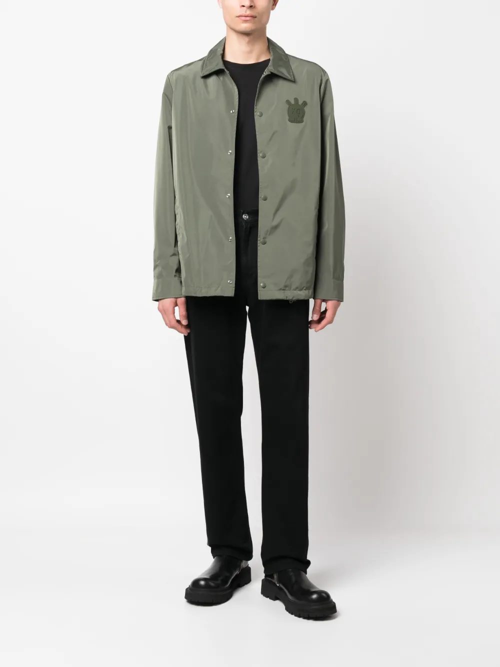 Shop Zadig & Voltaire Bertie Skull Shirt Jacket In Green