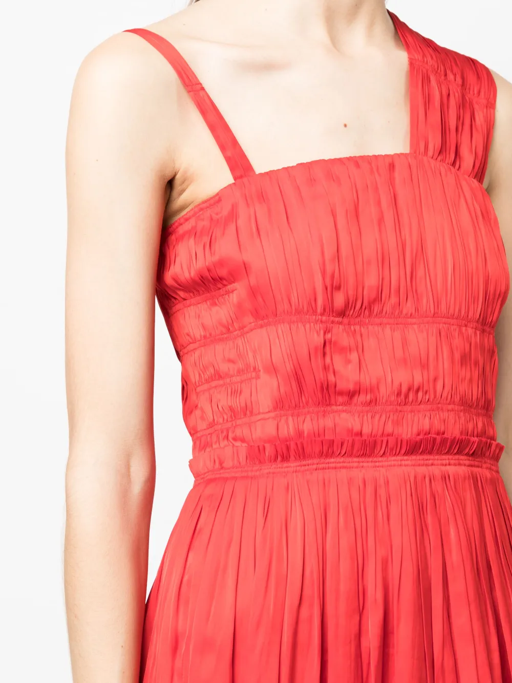 Zadig & Voltaire Roselie Satin Pleated Dress In Red