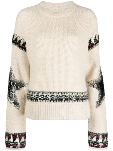 Zadig&Voltaire sequin-embellished cashmere jumper