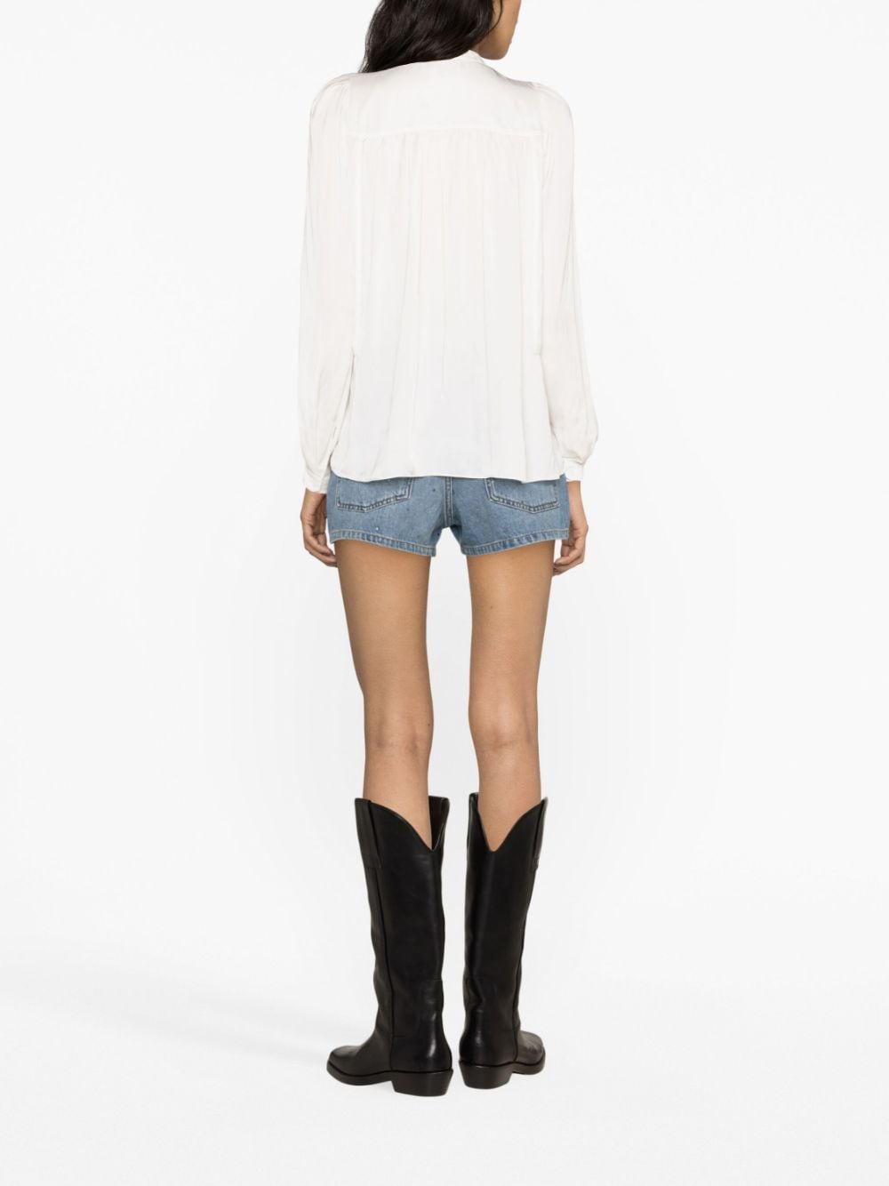 Shop Zadig & Voltaire Tchin Satin Blouse In White