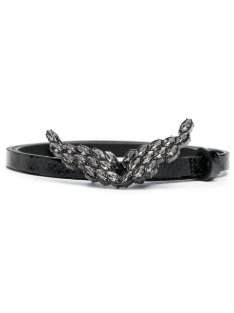 Zadig&Voltaire Rock wings-buckle leather belt
