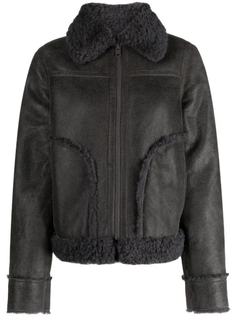 Zadig&Voltaire Jaqueta Kade de couro com pelos