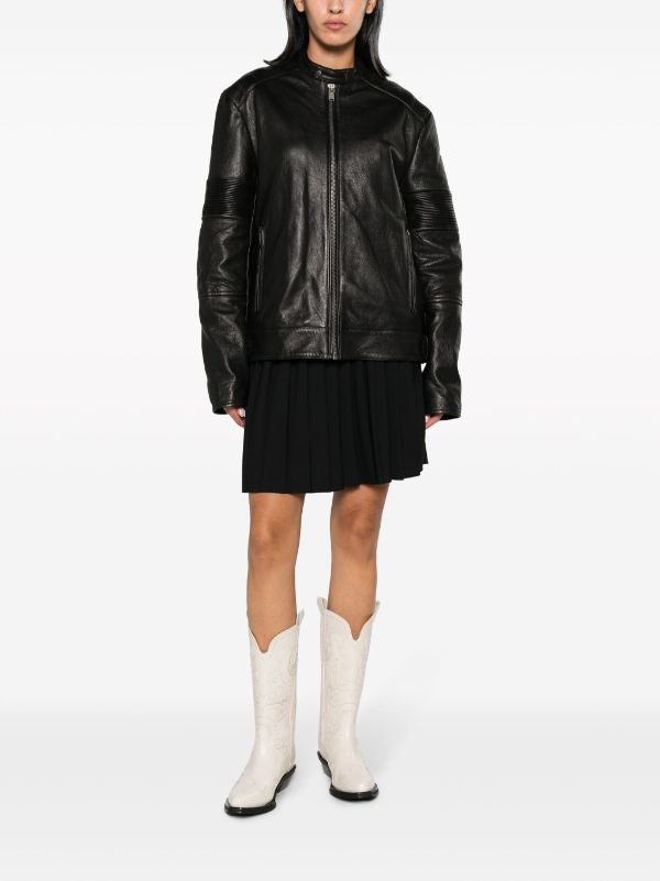 Zadig&Voltaire Lean zip-up Leather Biker Jacket - Farfetch