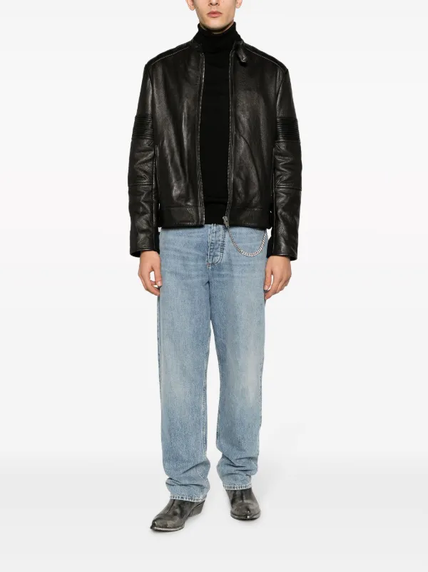 Zadig&Voltaire Lean zip-up Leather Biker Jacket | Black | FARFETCH
