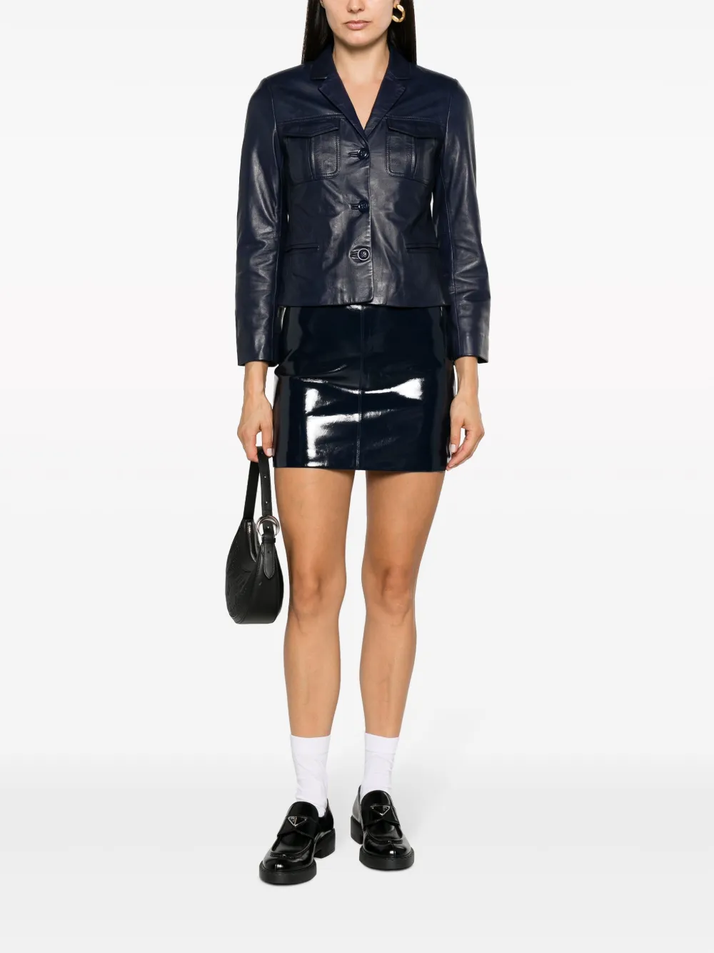 Shop Zadig & Voltaire Liams Leather Jacket In Blue