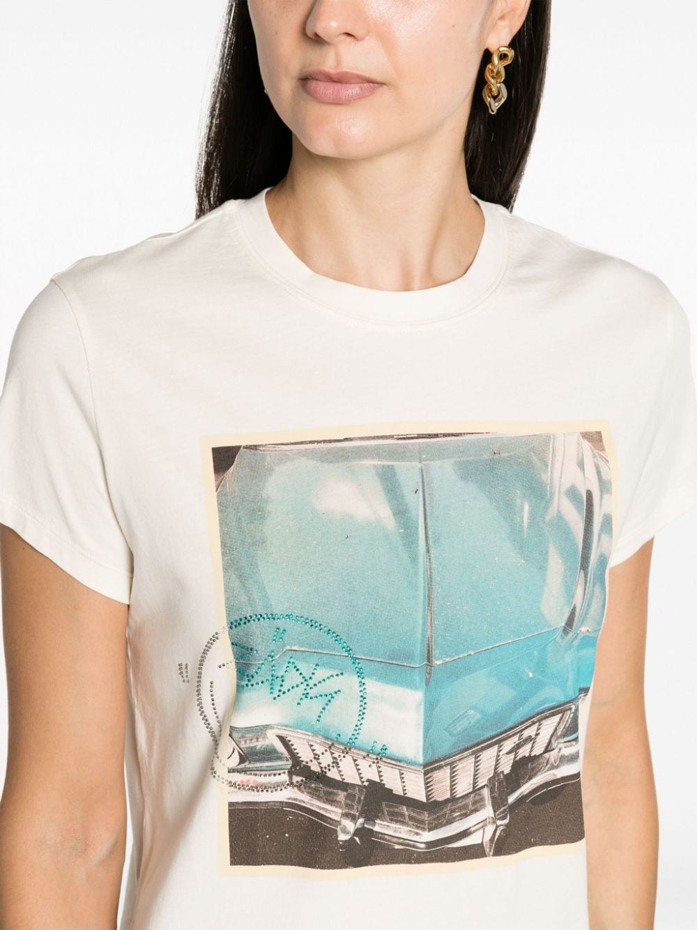 Shop Zadig & Voltaire Zoe Photograph-print Cotton T-shirt In Neutrals