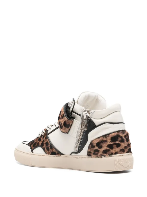 Zadig Voltaire Mid Flash leopard effect Sneakers Farfetch