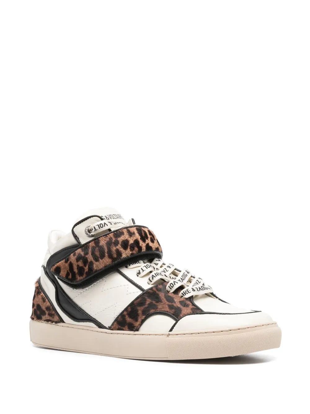 Zadig&Voltaire Flash sneakers met luipaardprint - Beige