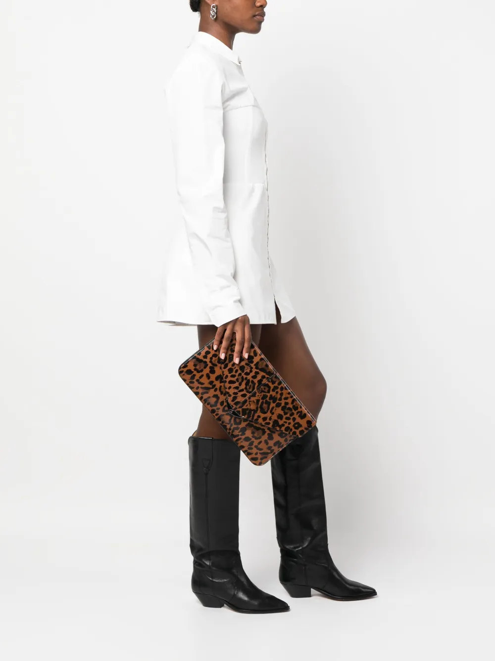 Zadig&Voltaire Borderline leather clutch bag - Oranje