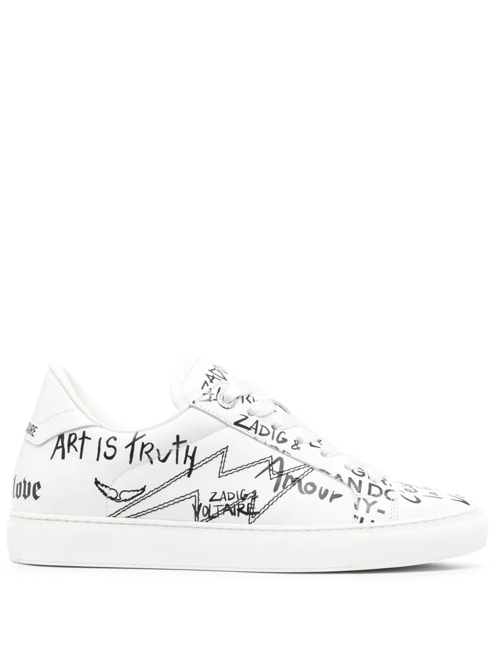 Zadig&Voltaire La Flash graffiti-print sneakers | White | Image 1