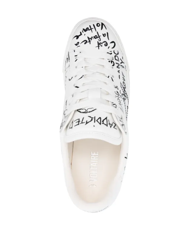 Zadig&Voltaire La Flash graffiti-print Sneakers | White