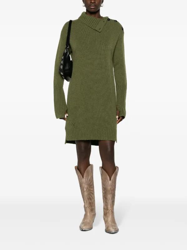 Army green sweater dress clearance