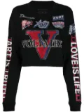 Zadig&Voltaire Iona Voltaire cropped long-sleeve T-shirt - Black