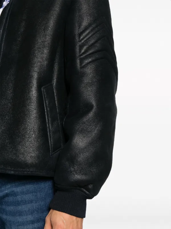Zadig&Voltaire Leo Shearling Used Leather Jacket | Blue