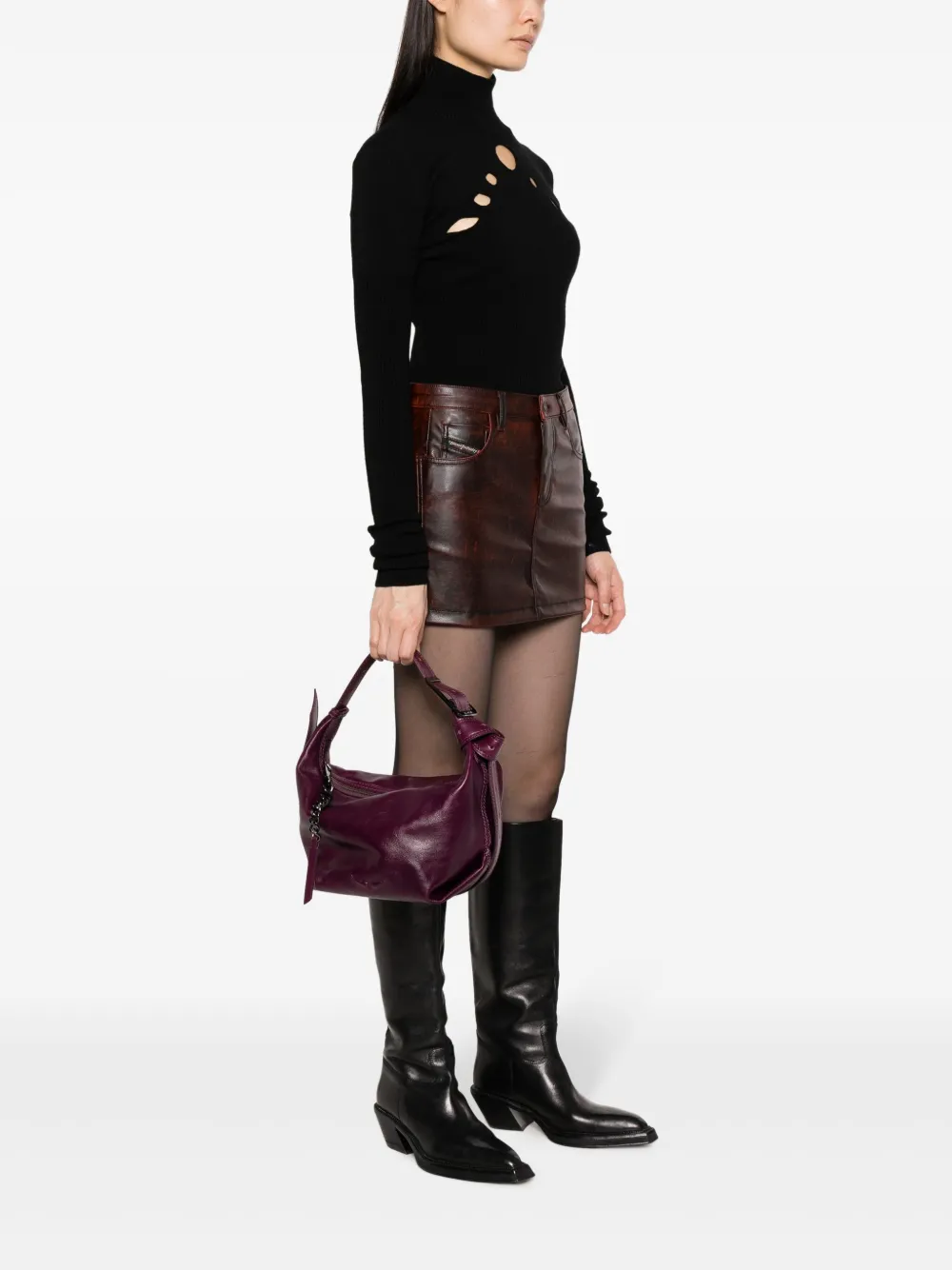 Zadig&Voltaire Le Cecilia leather tote bag - Paars