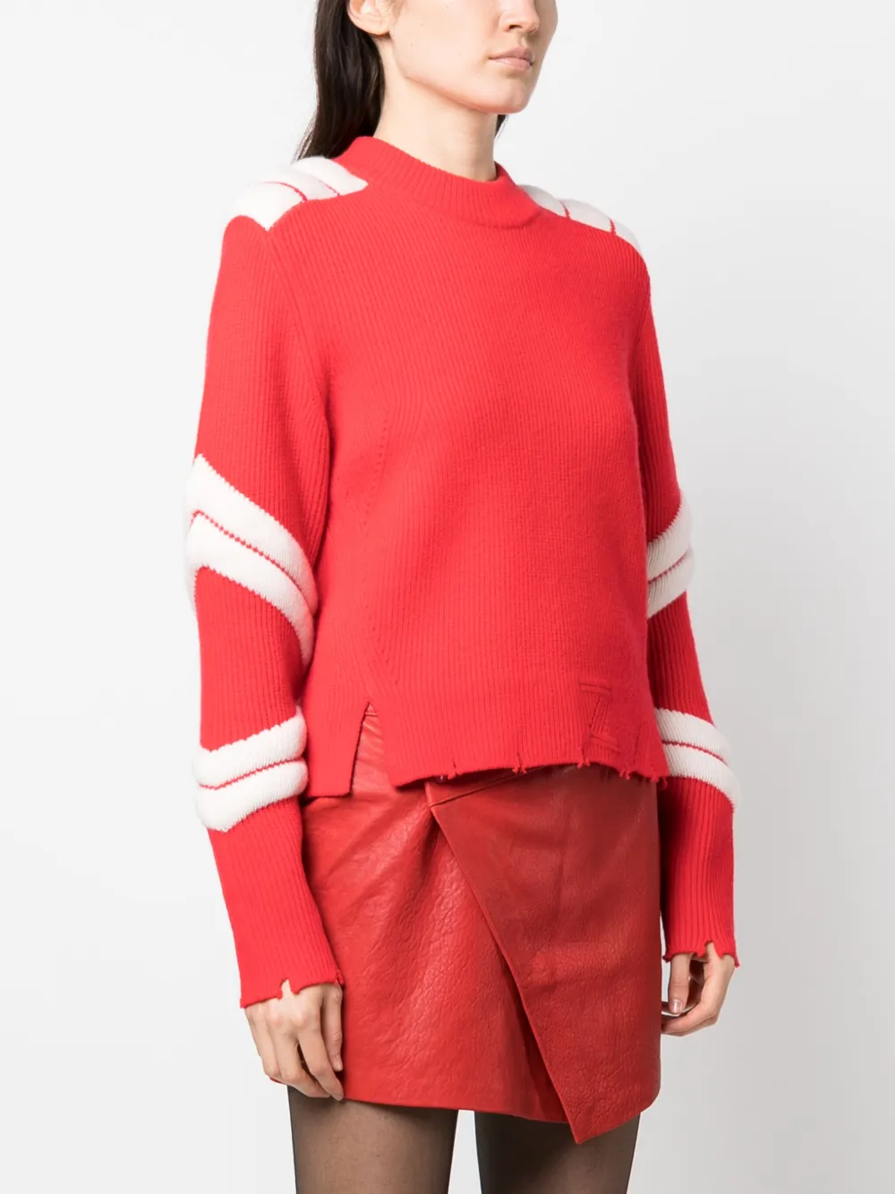 Zadig & Voltaire Georgia Merino Wool Crewneck Sweater In Red