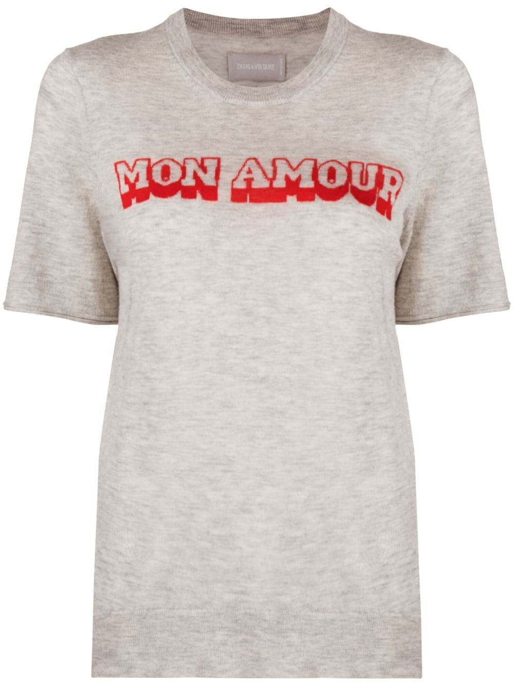 Shop Zadig & Voltaire Mon Amour-jacquard Cashmere Sweater In Grey