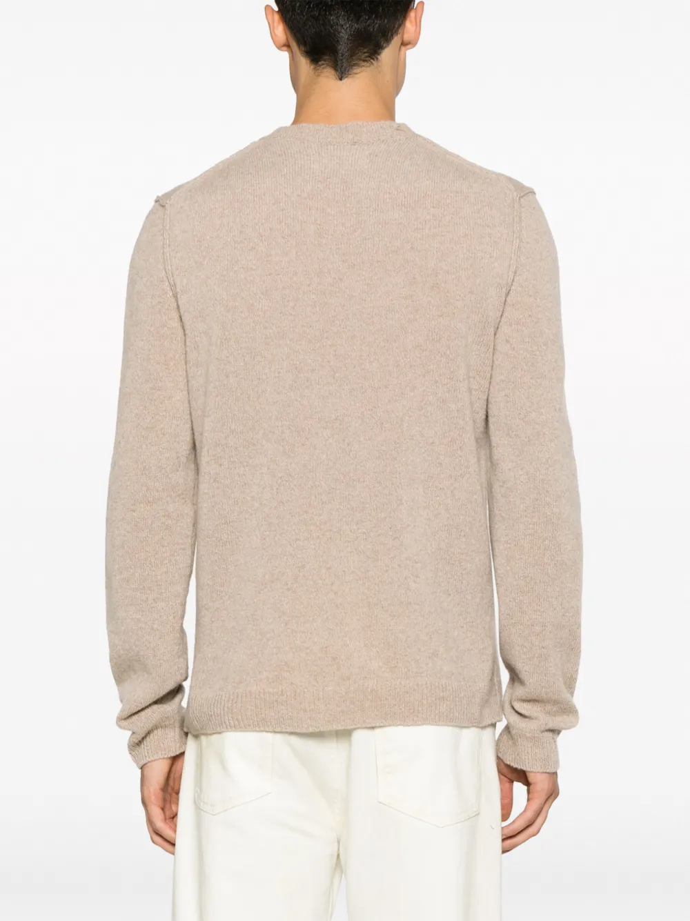 Shop Zadig & Voltaire Intarsia-knit Ripped Jumper In Neutrals