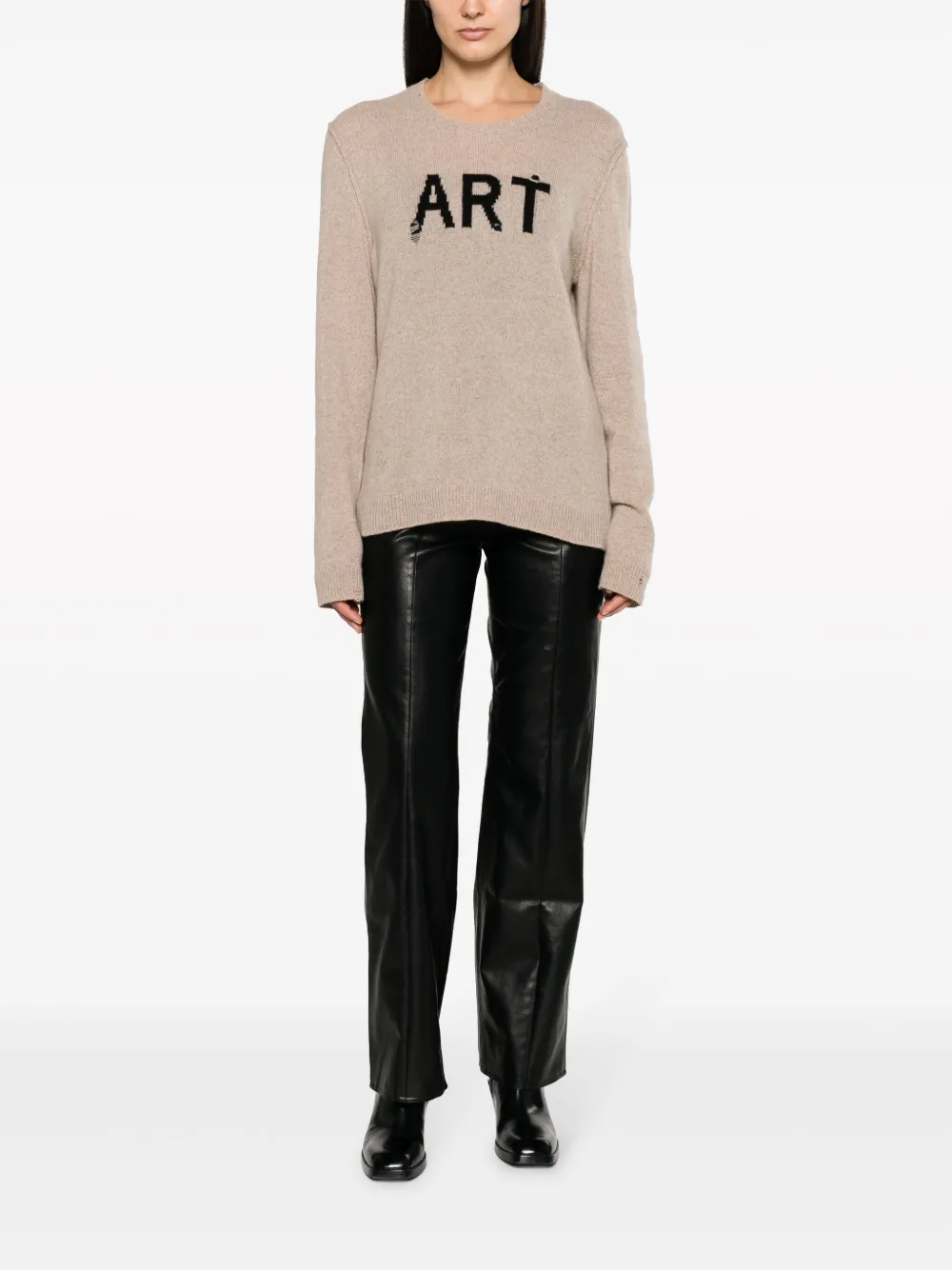 Shop Zadig & Voltaire Intarsia-knit Ripped Jumper In Neutrals