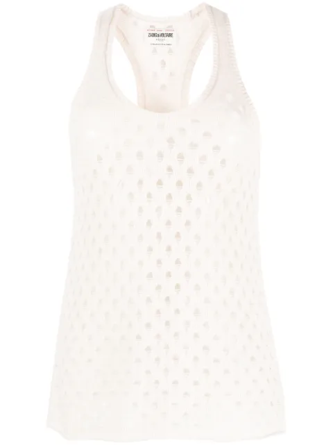 Zadig&Voltaire Abbie perforated cashmere-blend top