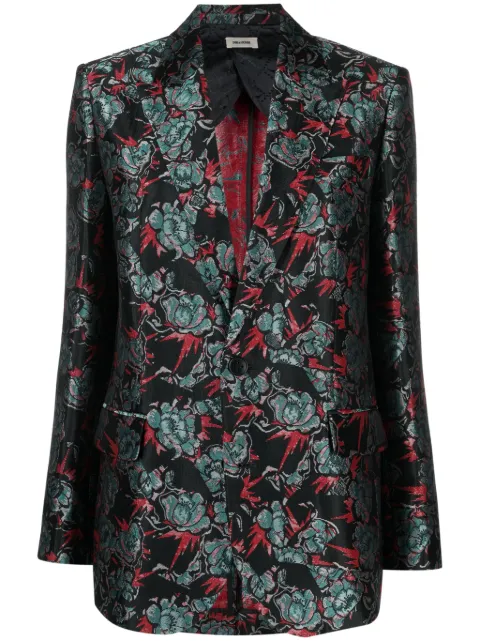 Zadig&Voltaire floral-jacquard single-breasted blazer