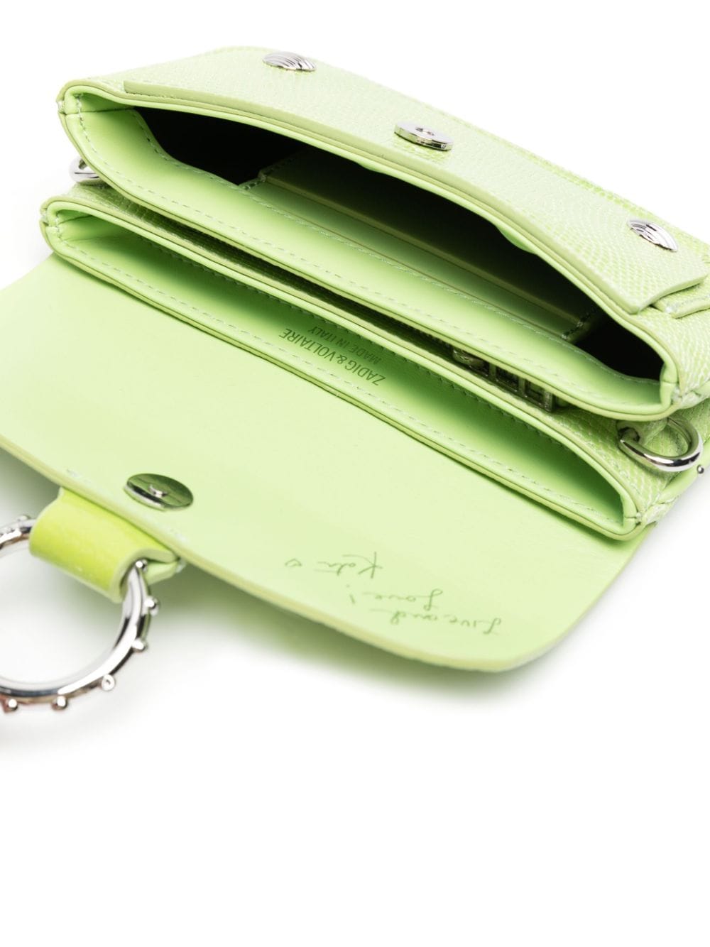 Shop Zadig & Voltaire Kate Wallet Lizard-embossed Leather Mini Bag In 绿色