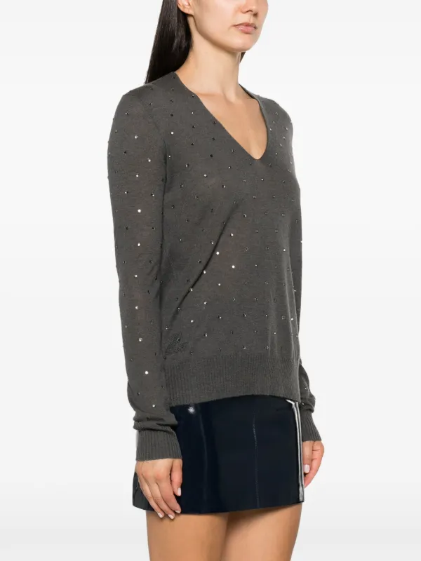 Embellished outlet cashmere sweater