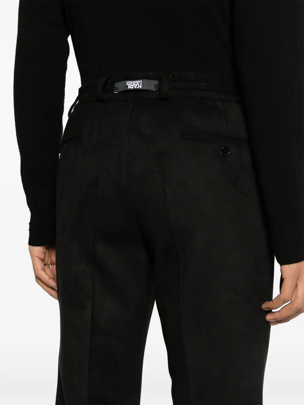 Karl Lagerfeld Broek met trekkoord en textuur Zwart