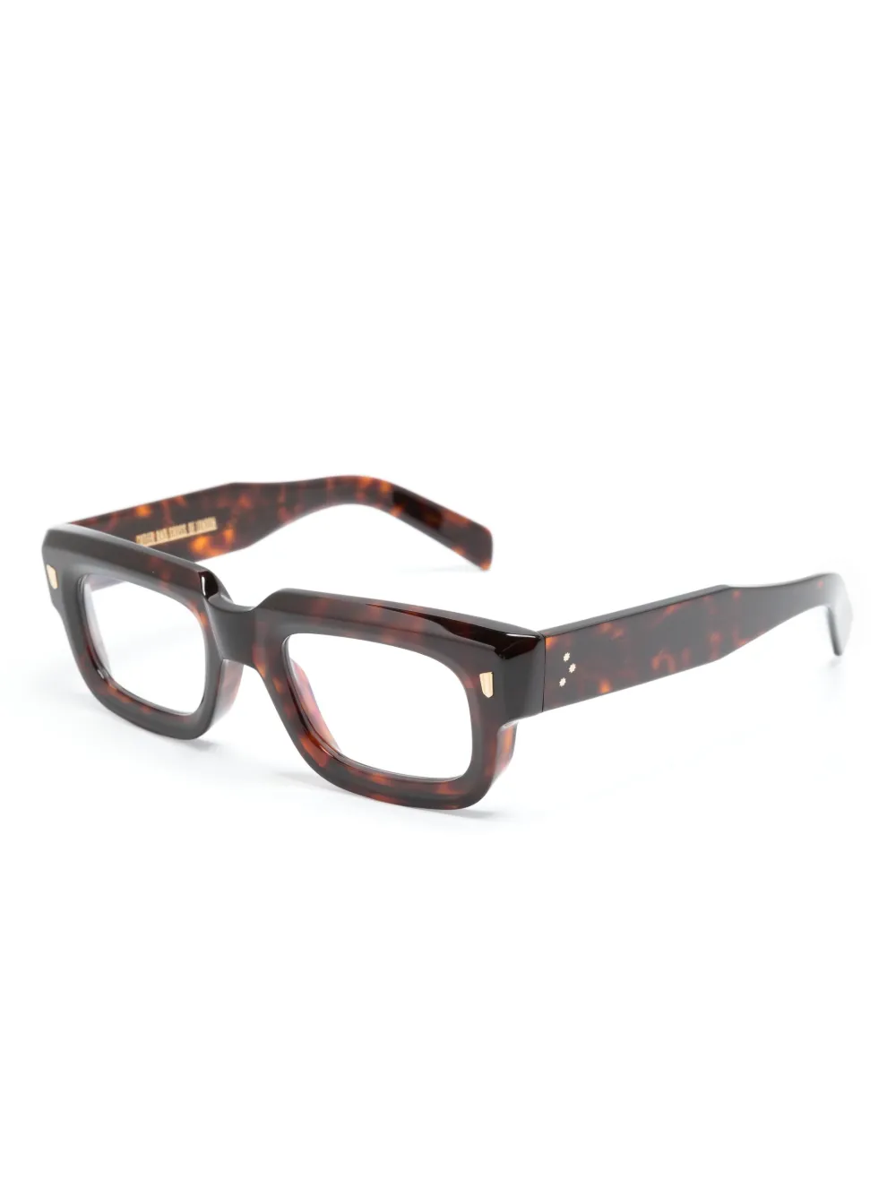 Cutler & Gross tortoiseshell-effect rectangle-frame glasses - Bruin