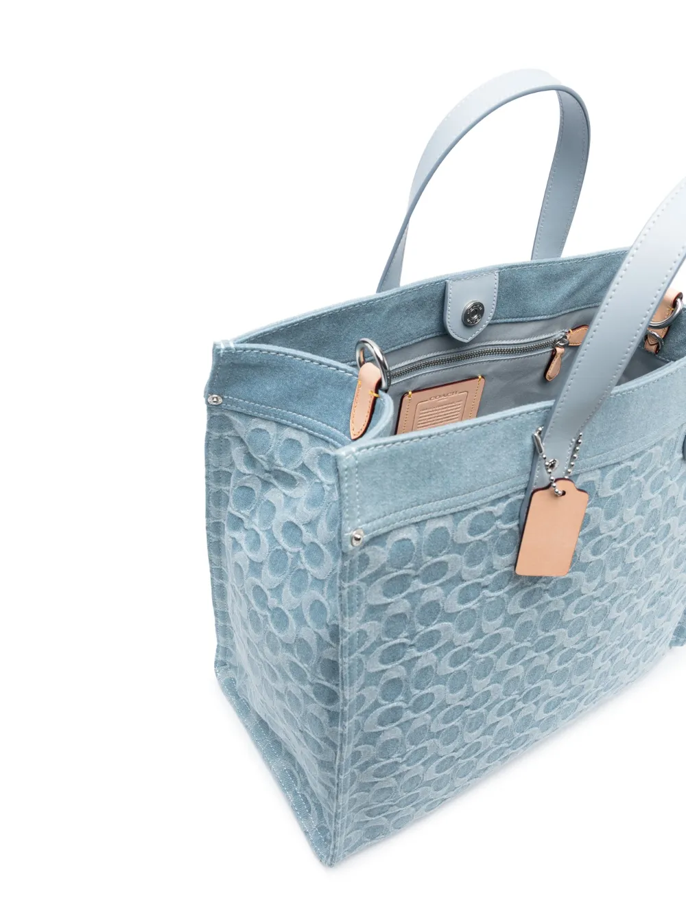 Coach denim tote deals