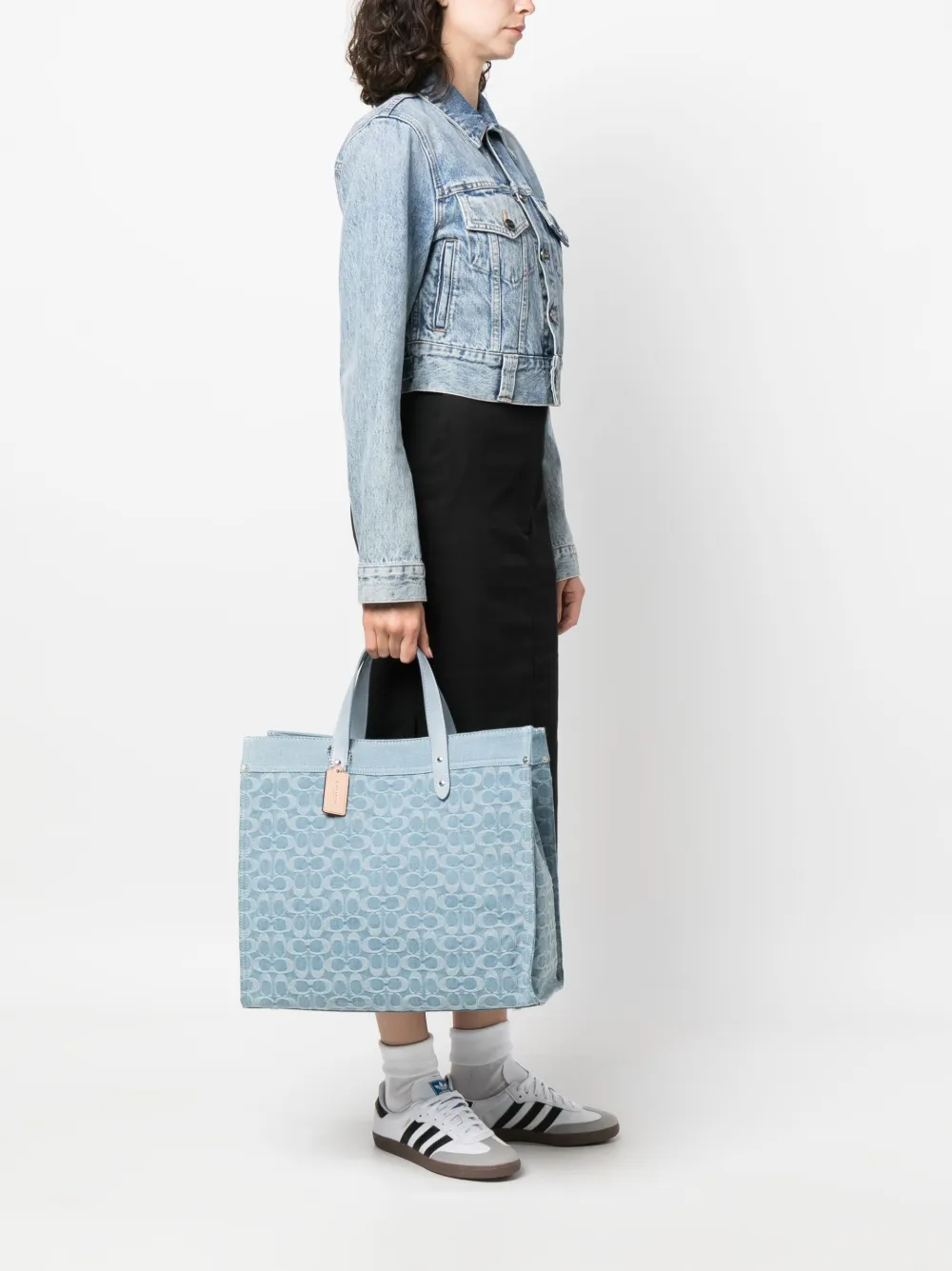 Coach denim tote deals