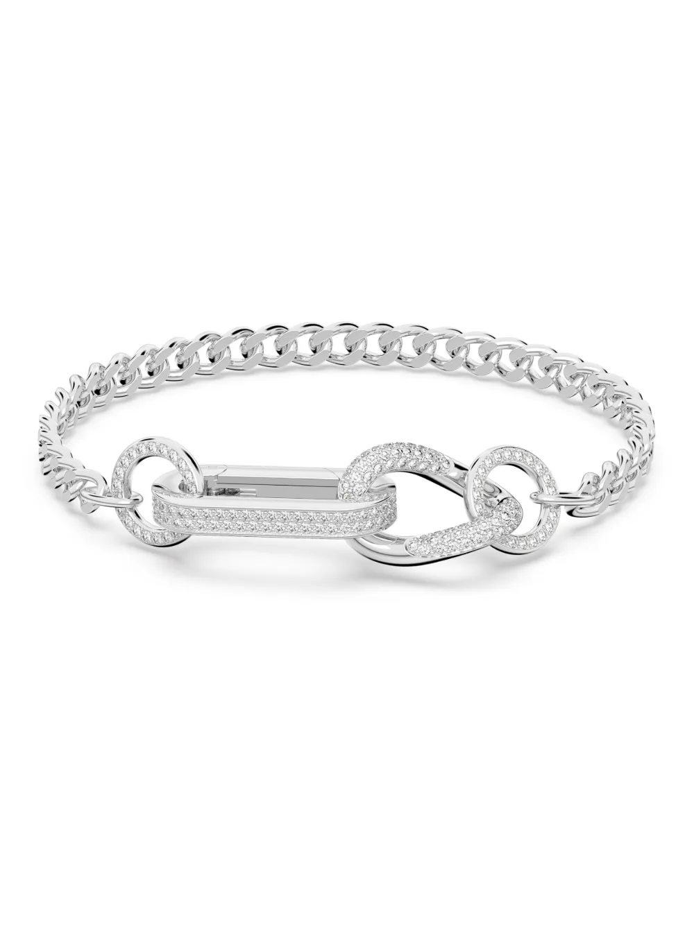 Swarovski Dextera クリスタル バングルブレスレット - シルバートーン Swarovski Dextera クリスタル バングルブレスレット - シルバートーン