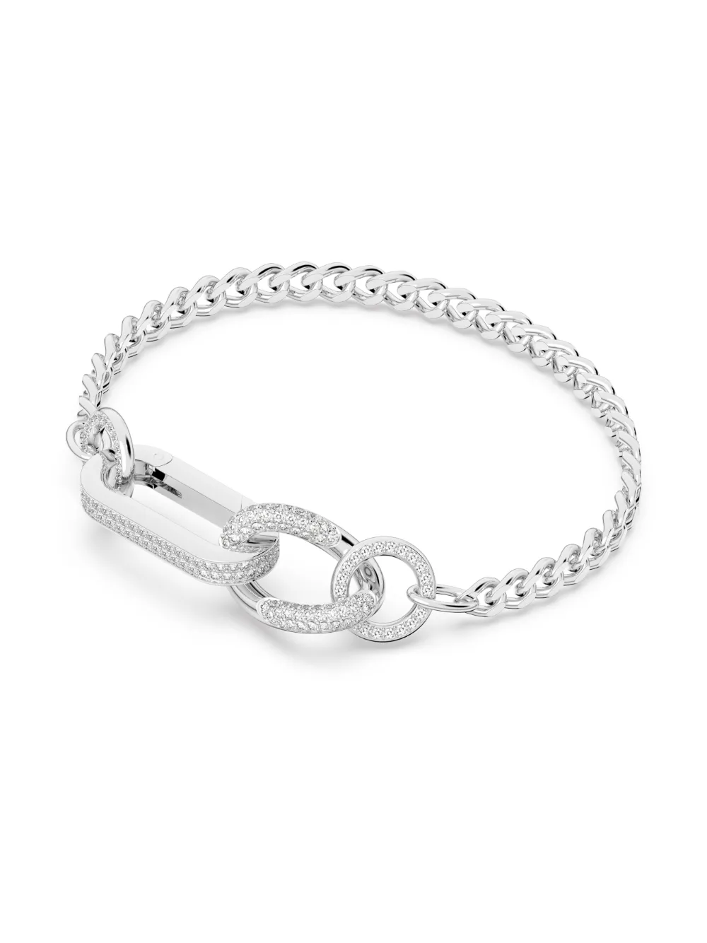 Swarovski Schakelarmband verfraaid met kristallen - Zilver