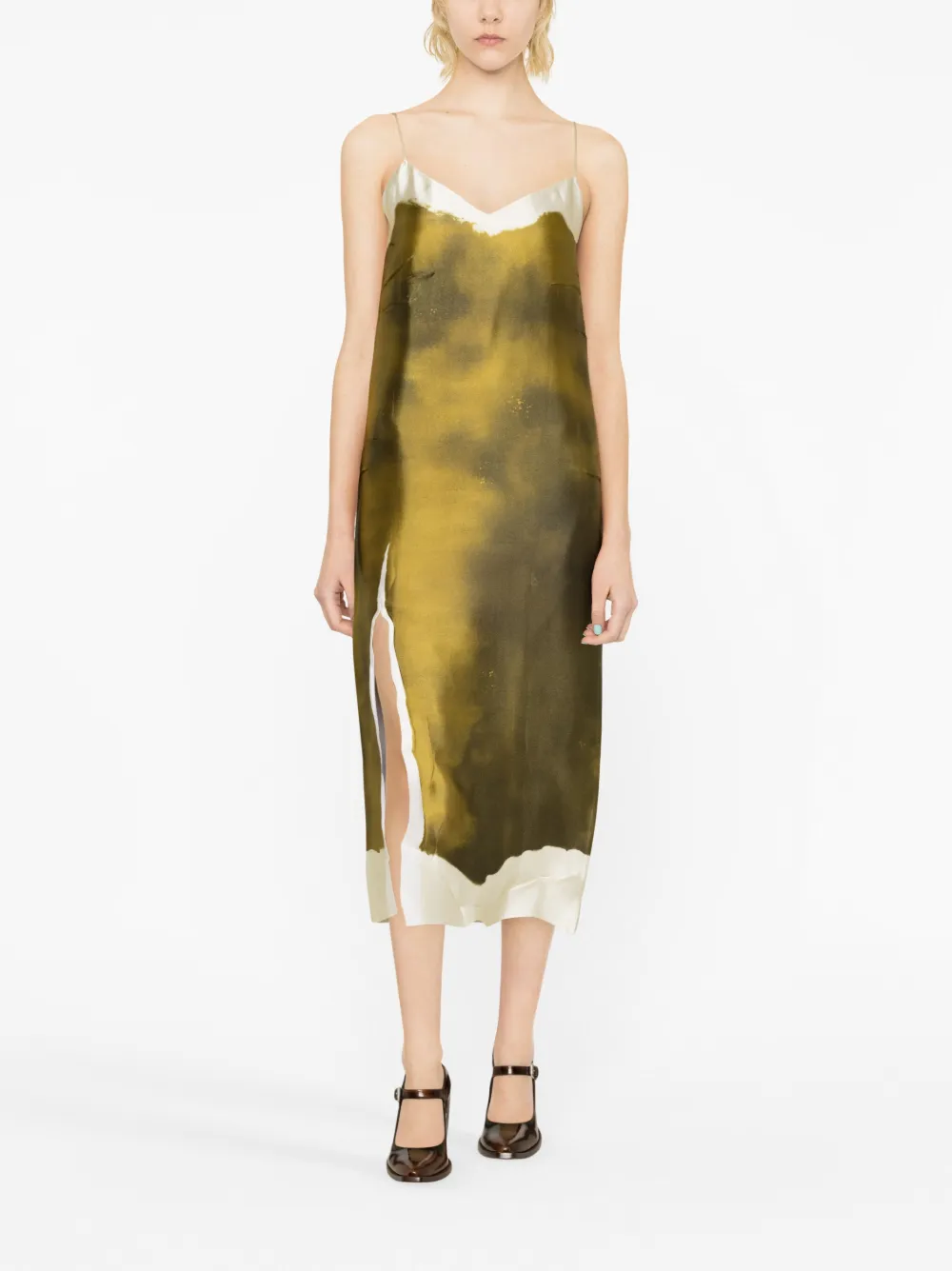 Prada Zijden midi-jurk - Groen