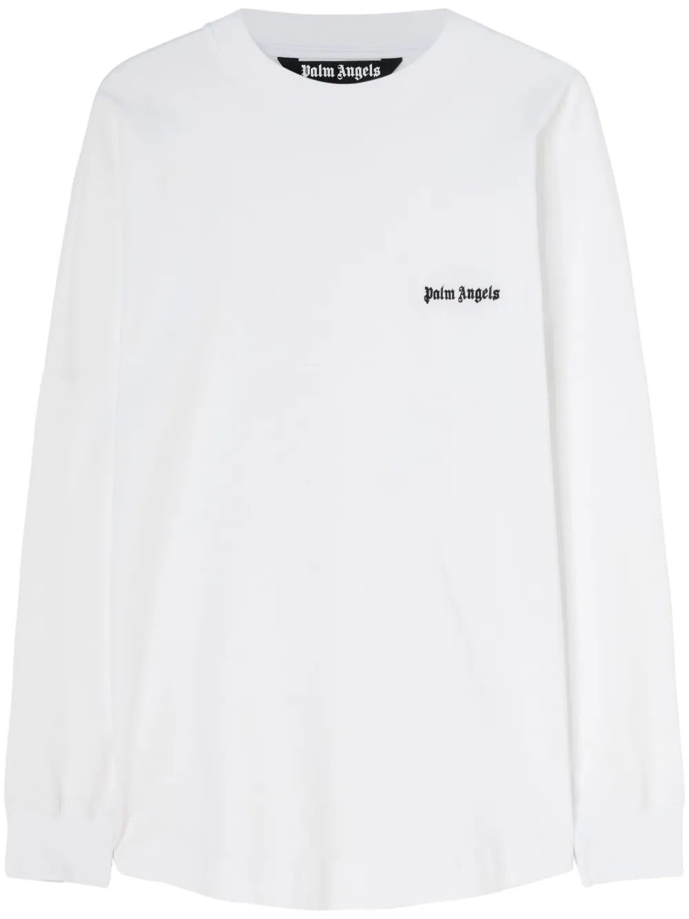 Shop Palm Angels Embroidered-logo Long-sleeve T-shirt In White