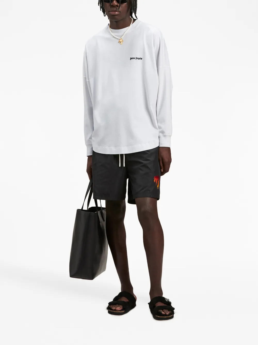 Palm Angels T-shirt met geborduurd logo - Wit