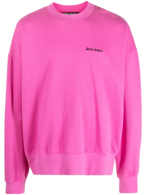 Palm Angels logo-embroidered cotton sweatshirt