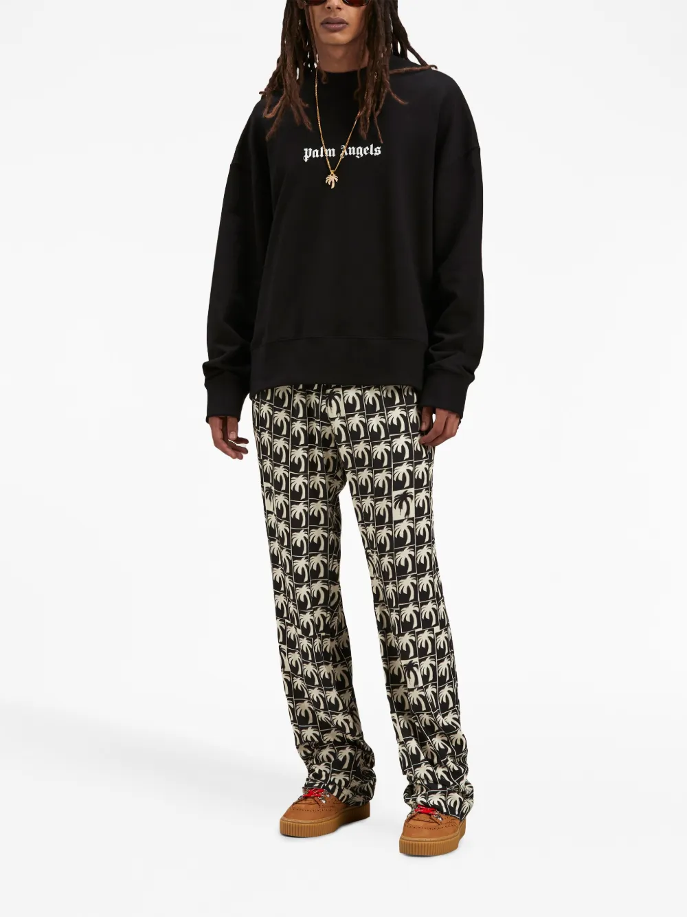 palmangels Palm Angels Sweater met logoprint - Zwart