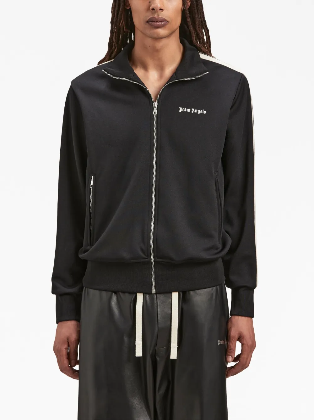 Palm Angels logo print side stripe Track Jacket Farfetch