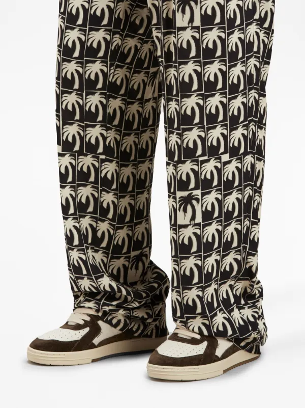 Palm Angels palm-tree Print wide-leg Trousers | Black | FARFETCH